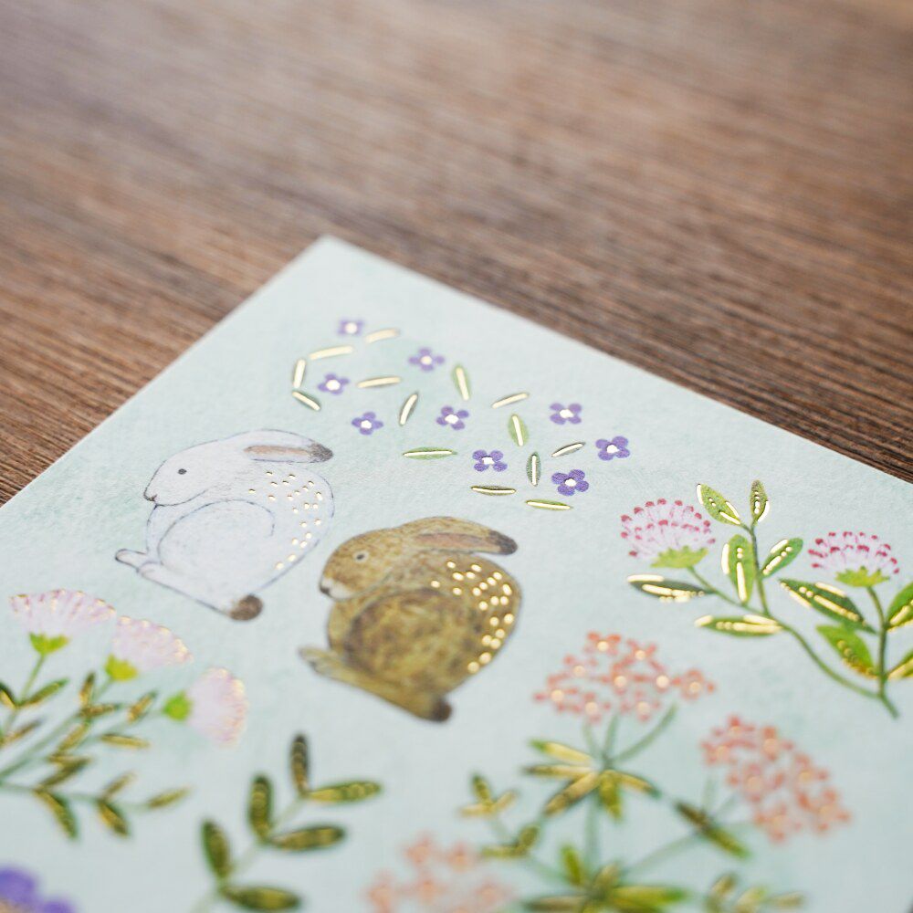 表現社 cozyca products｜浅野みどり 箔押しポストカード fleur | 月刊