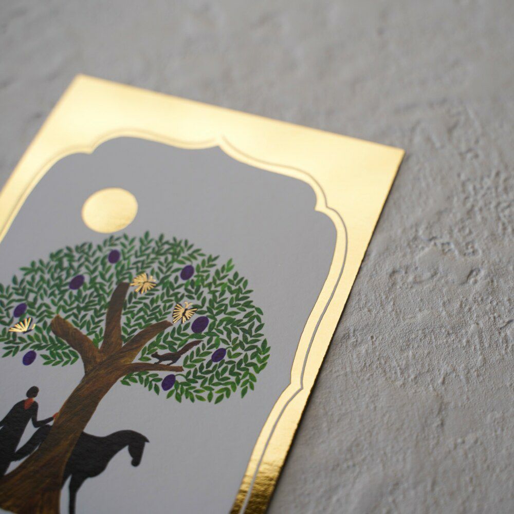 表現社 cozyca products｜西淑 箔押しポストカード tree/gold | 月刊手紙舎