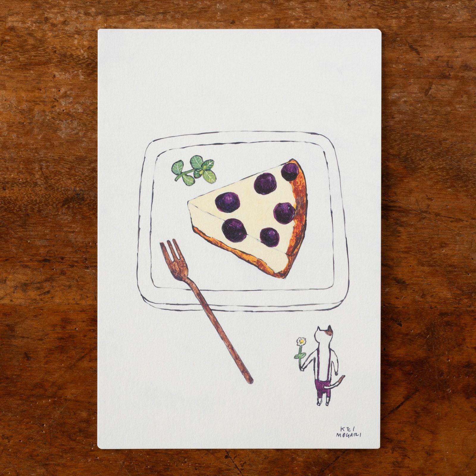 プルーンのチーズケーキが美味しそうなデザイン