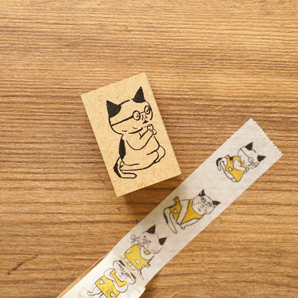 手紙社｜柴田ケイコ・スタンプ「めがねこ ひとやすみ」 | 月刊手紙舎