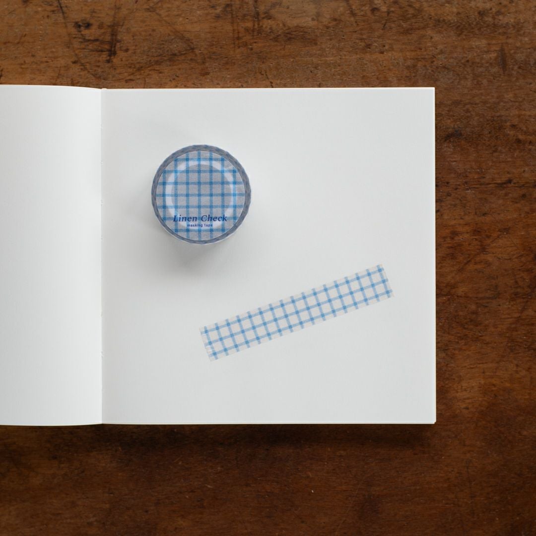 BOKI｜マスキングテープ「Linen Check / French Blue」 | 月刊手紙舎