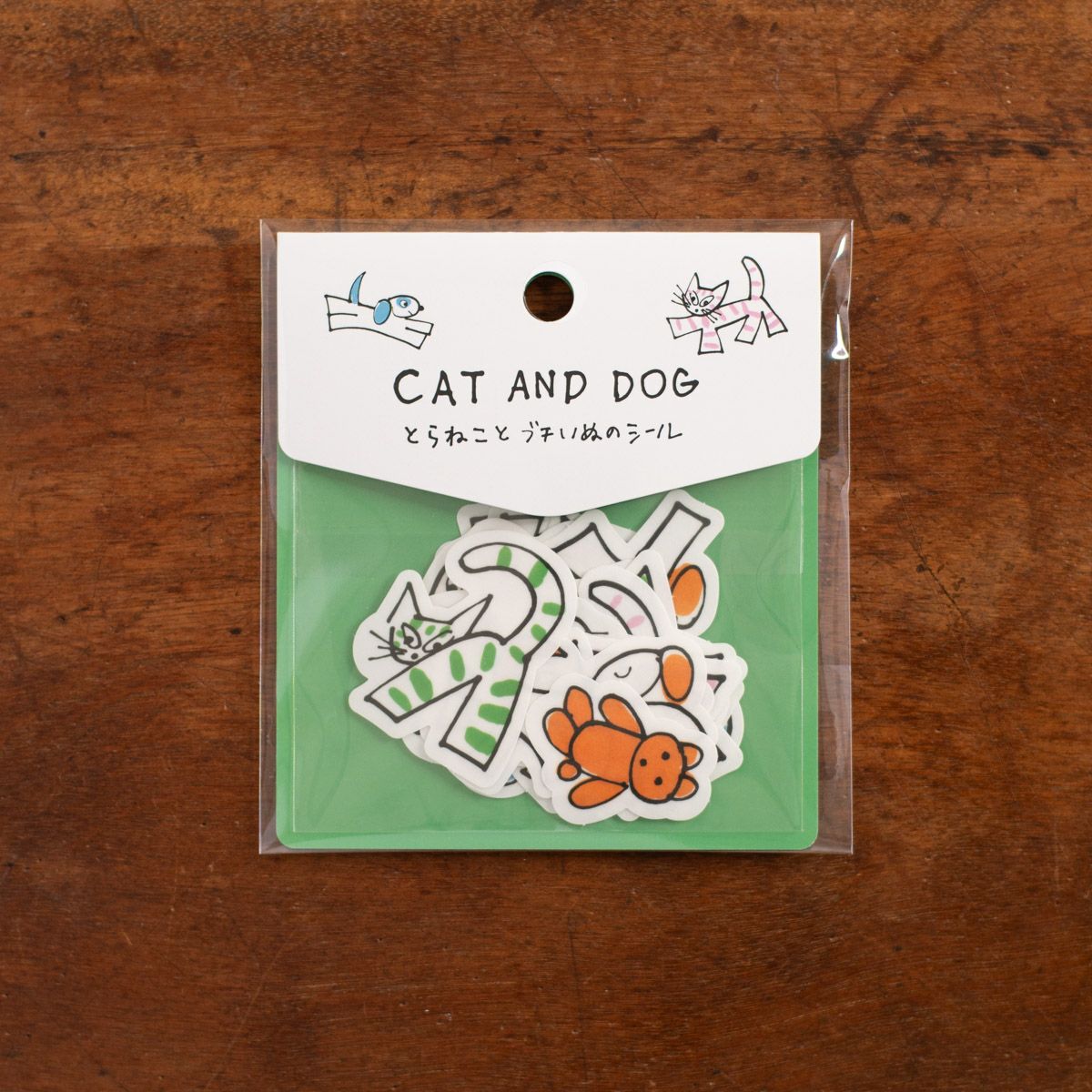 手紙社｜yamyam・フレークシール「CAT AND DOG とらねことブチいぬの