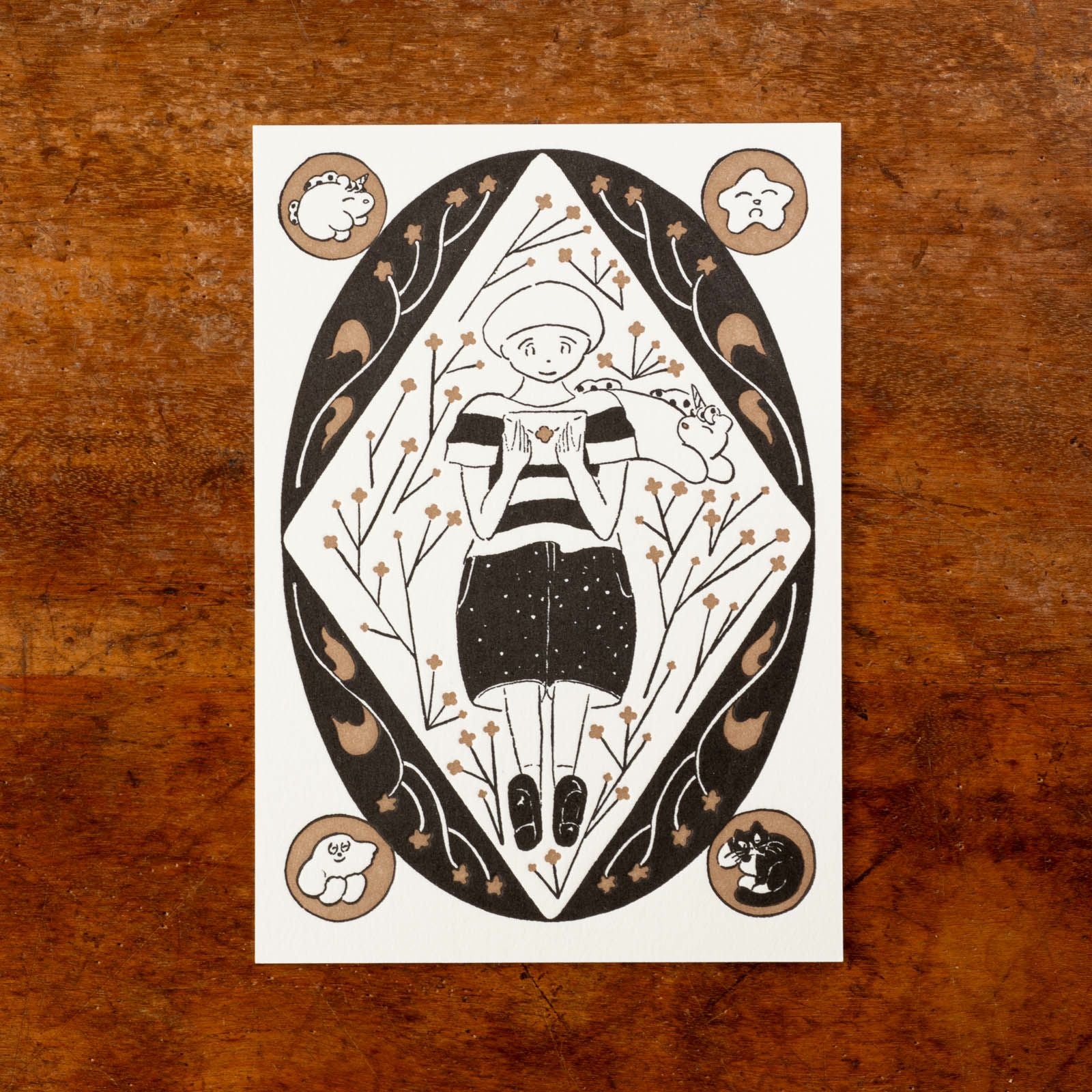 北澤平祐さんのかわいい活版印刷のポストカード、ねこや星、ユニコーンなど