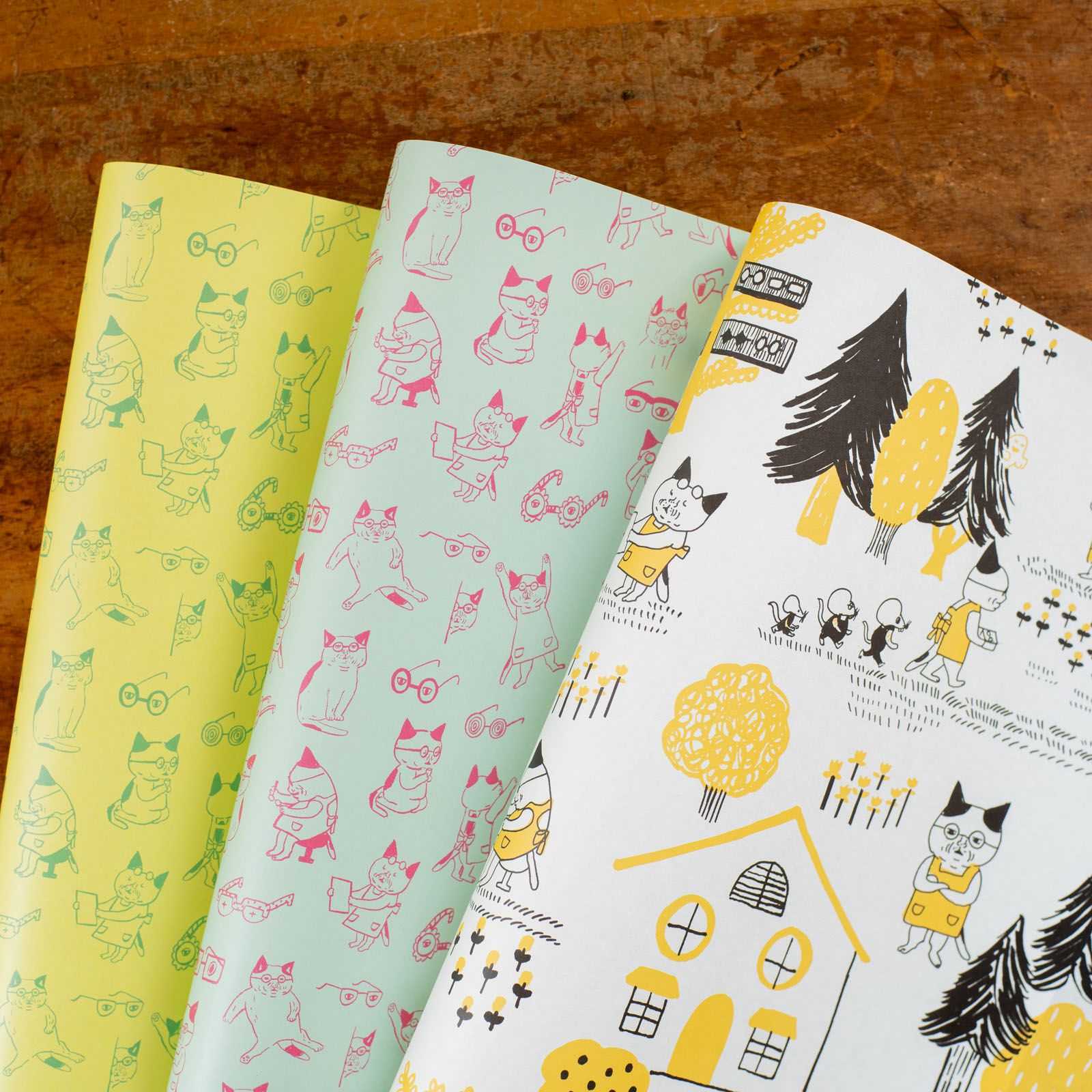 手紙社｜柴田ケイコ・包装紙3柄セット