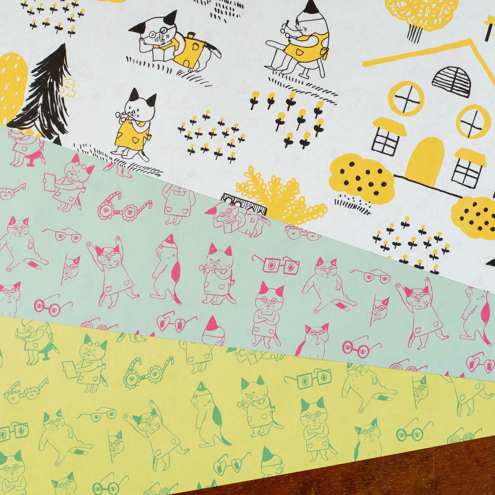 手紙社｜柴田ケイコ・包装紙3柄セット