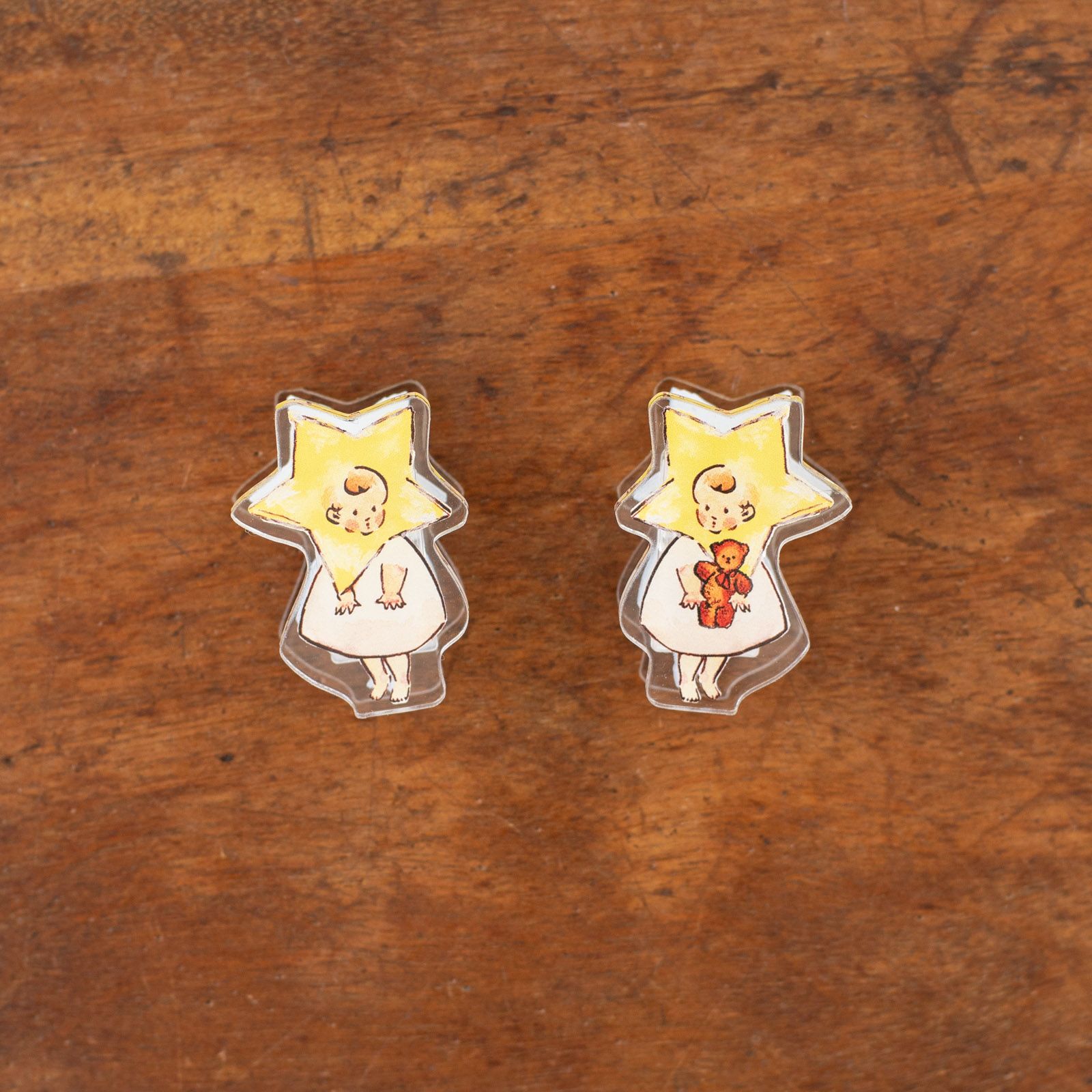 テテちゃんアクリルクリップセット1点入荷 手紙社｜Krimgen・リバーシブルアクリルクリップ「星の子アクリル