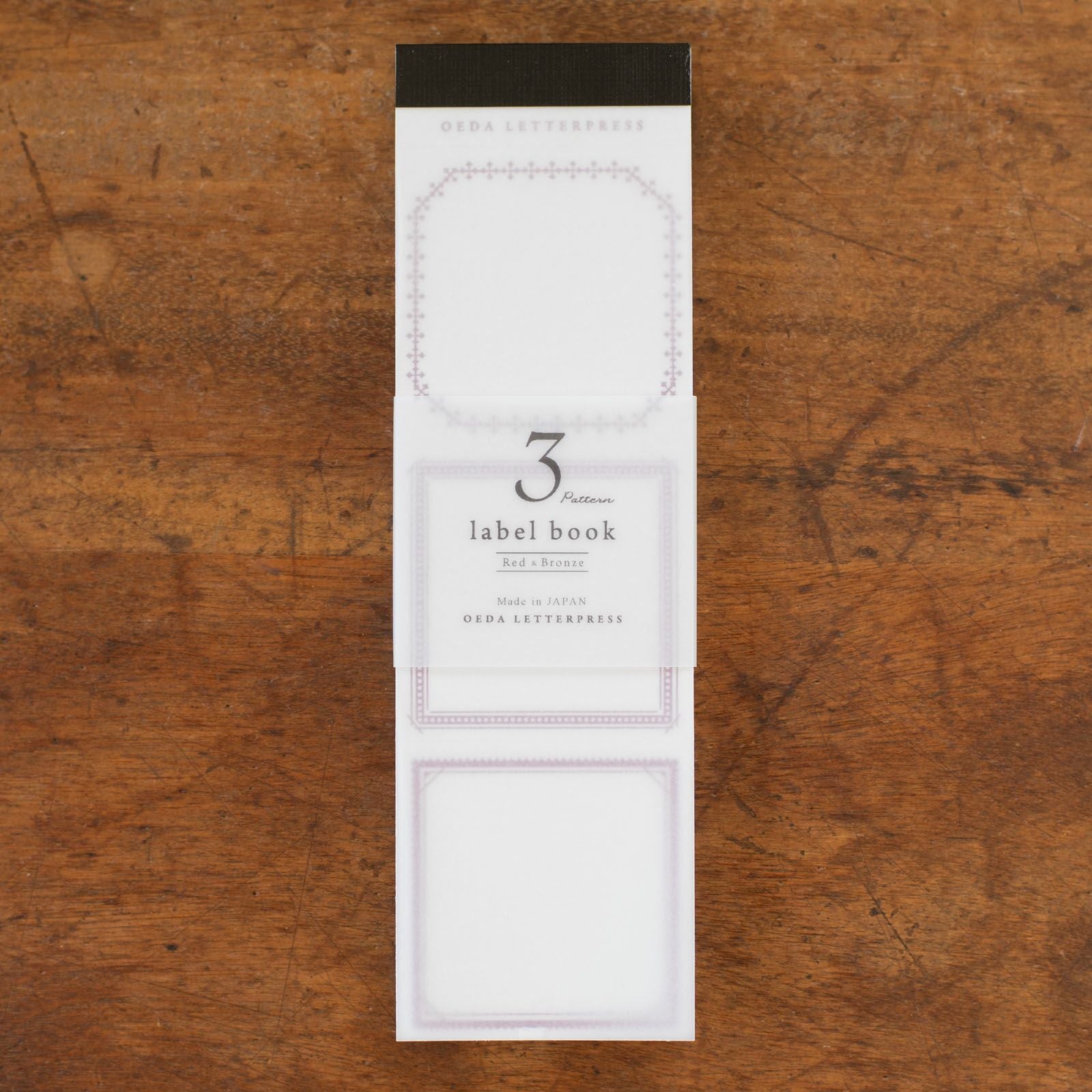 大枝活版室 / OEDA LETTERPRESS｜3pattern label book【Red&Bronze