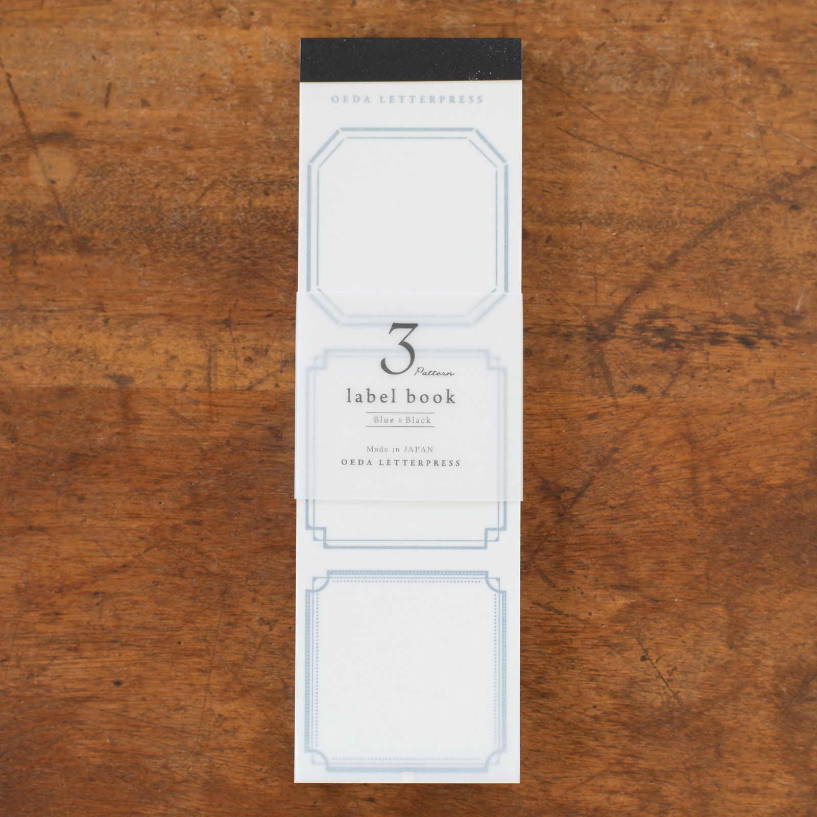 大枝活版室 / OEDA LETTERPRESS｜3pattern label book【Blue&Black