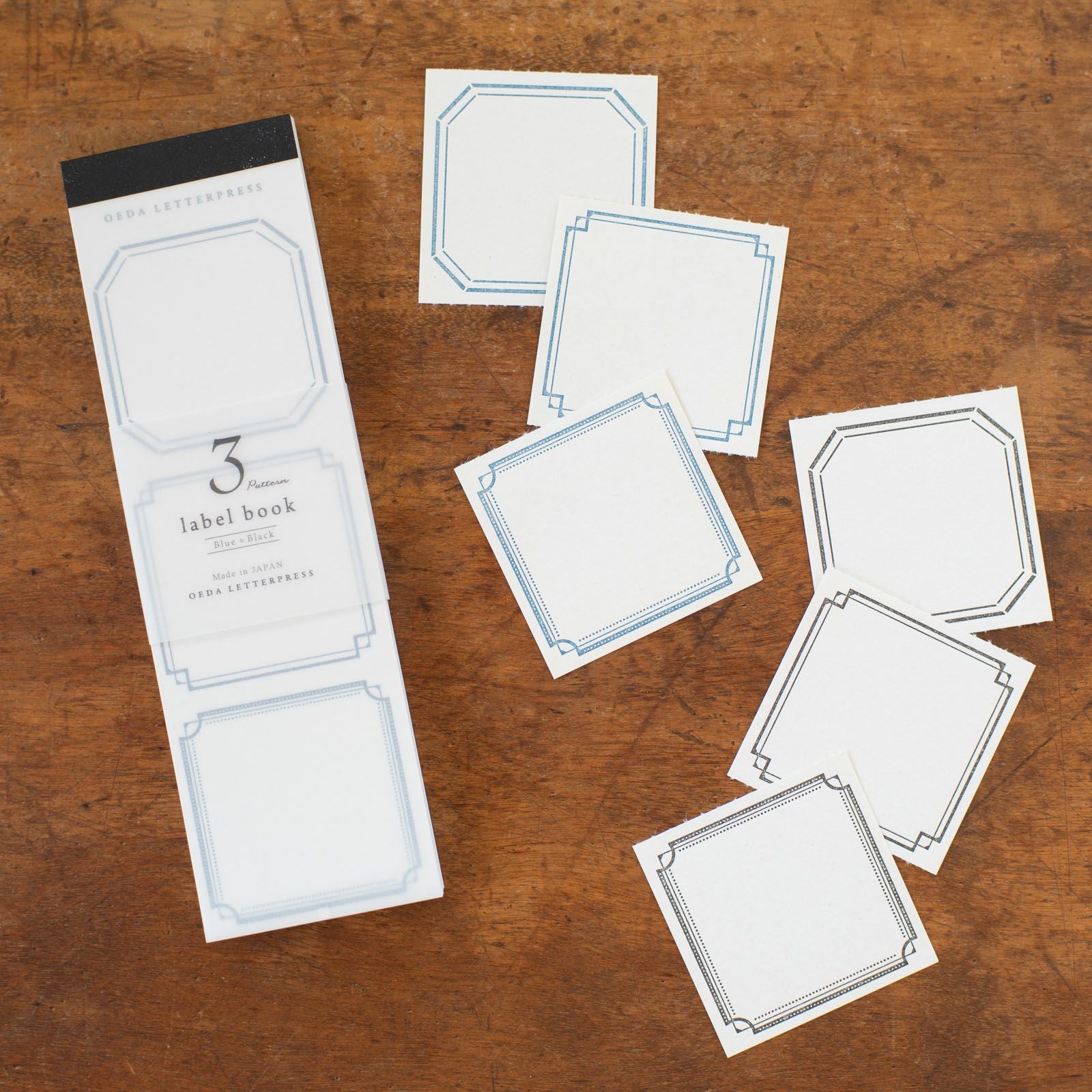 大枝活版室 / OEDA LETTERPRESS｜3pattern label book【Blue&Black