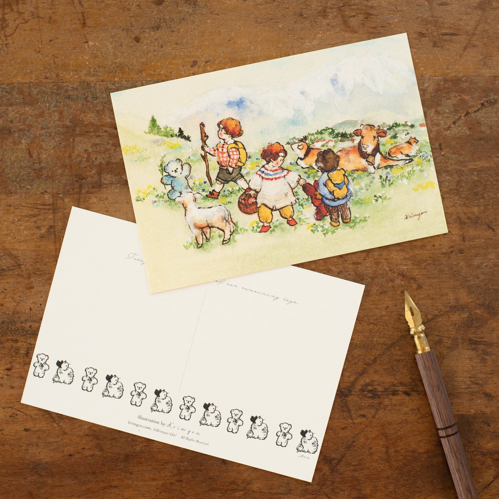 Krimgen｜ポストカード「Three Kids Hiking」 | 月刊手紙舎