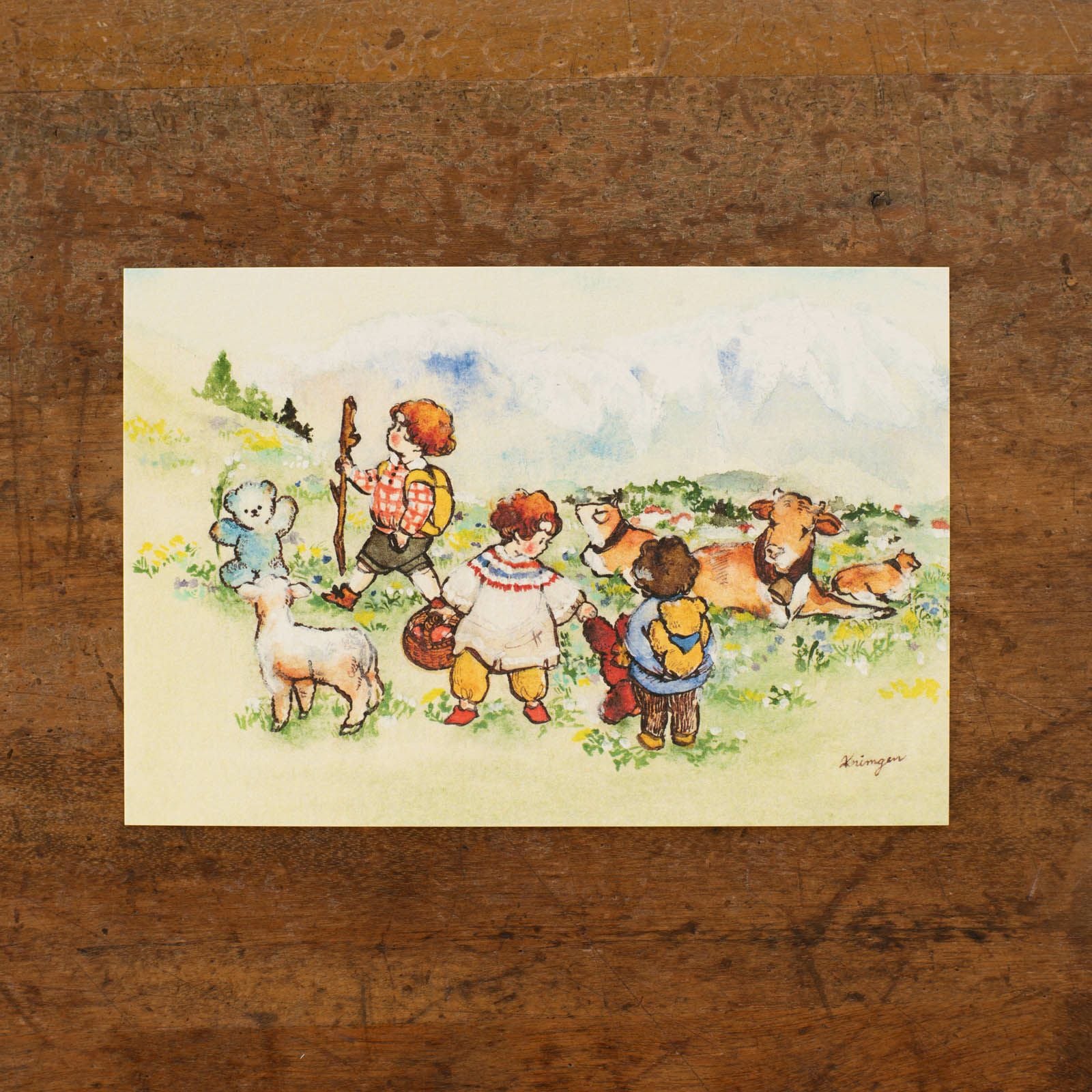 Krimgen｜ポストカード「Three Kids Hiking」 | 月刊手紙舎