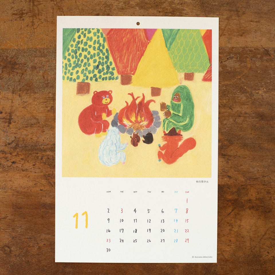 2026年柴田ケイコカレンダー壁掛け11月