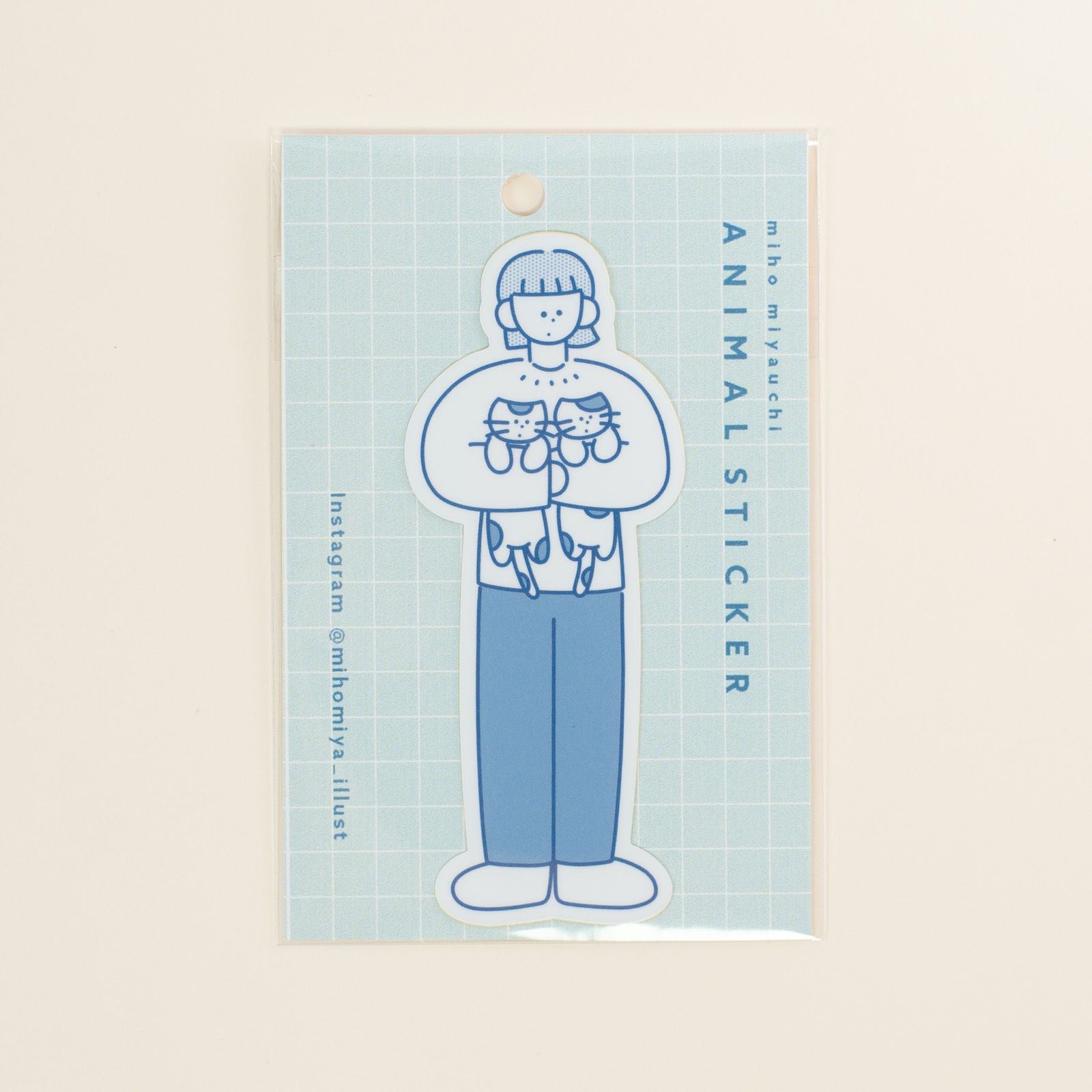 miho miyauchi｜アニマルステッカー「ねこ」 | 月刊手紙舎