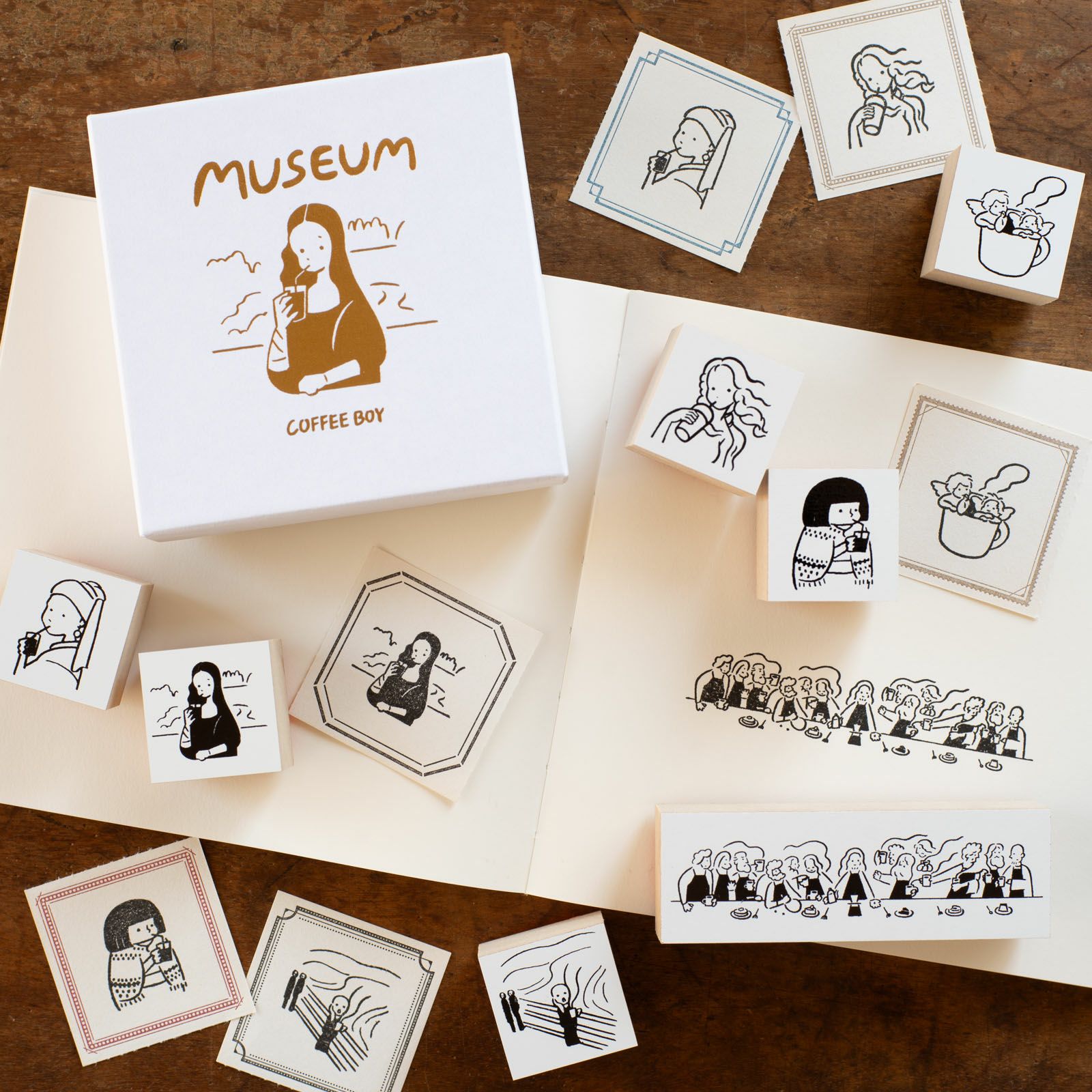 COFFEE BOYさんのスタンプ「SCREAM」、ムンクの叫び