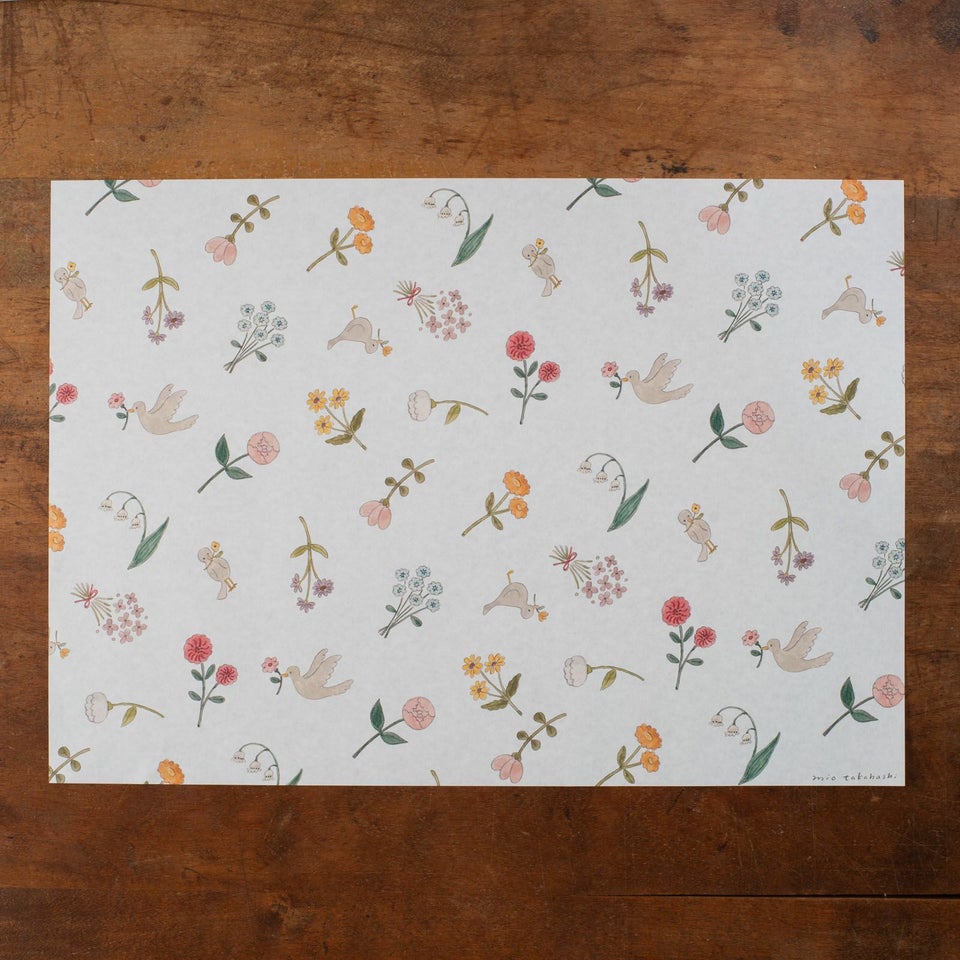 お花ととりの柄