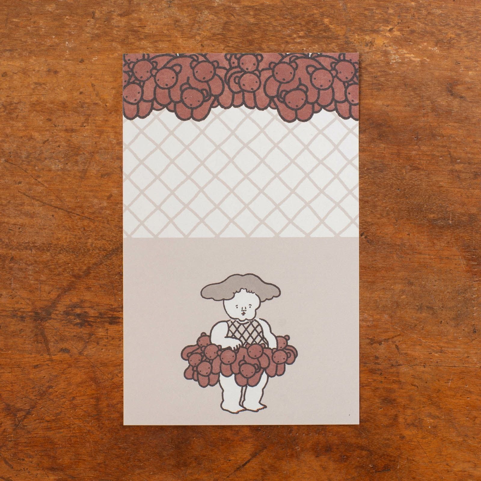 国内作家　メモ帳　セット　くま デザインペーパー　cream tea　紙もの Teddy Bear Afternoon tea』メモ帳 - forel
