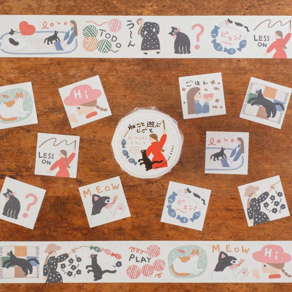 ネクタイさんのかわいいロールふせんニコニコ