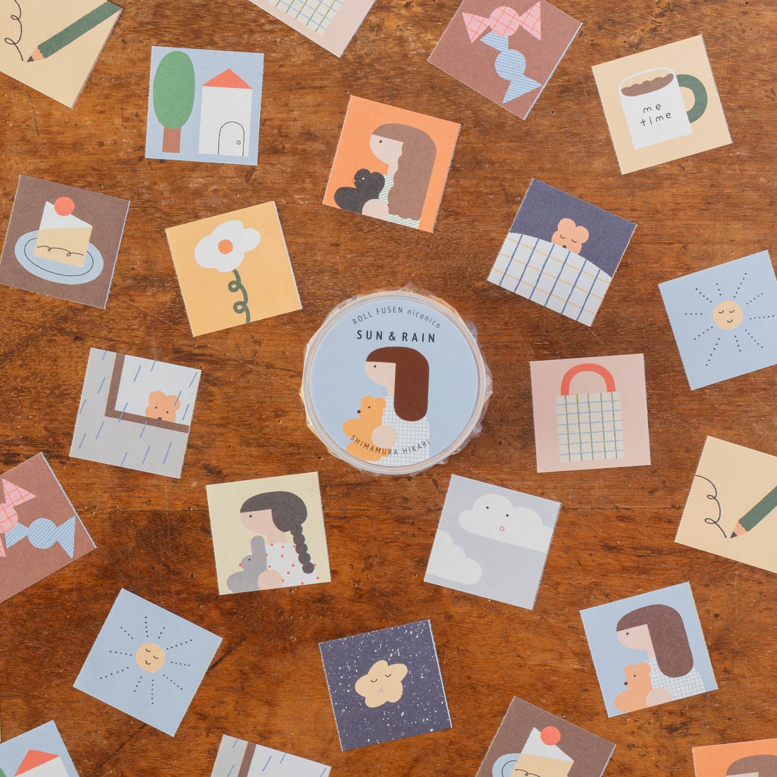 晴れの日と雨の日を表現したデザイン