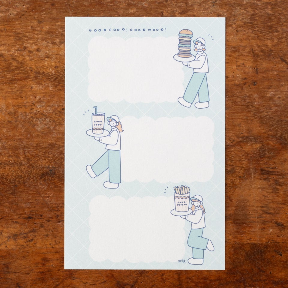 淡い水色がかわいいデザイン