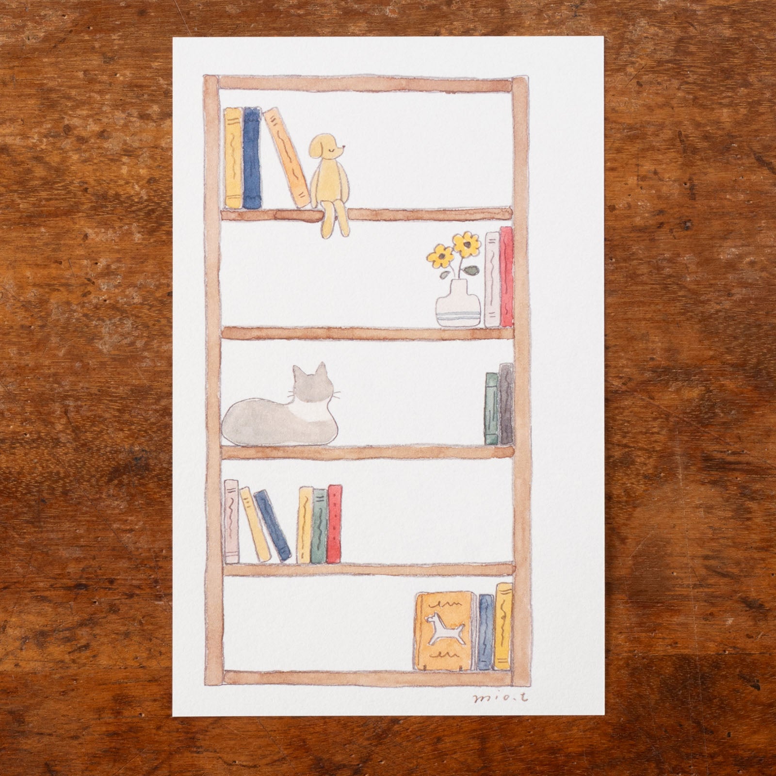 ねことぬいぐるみが描かれたデザイン