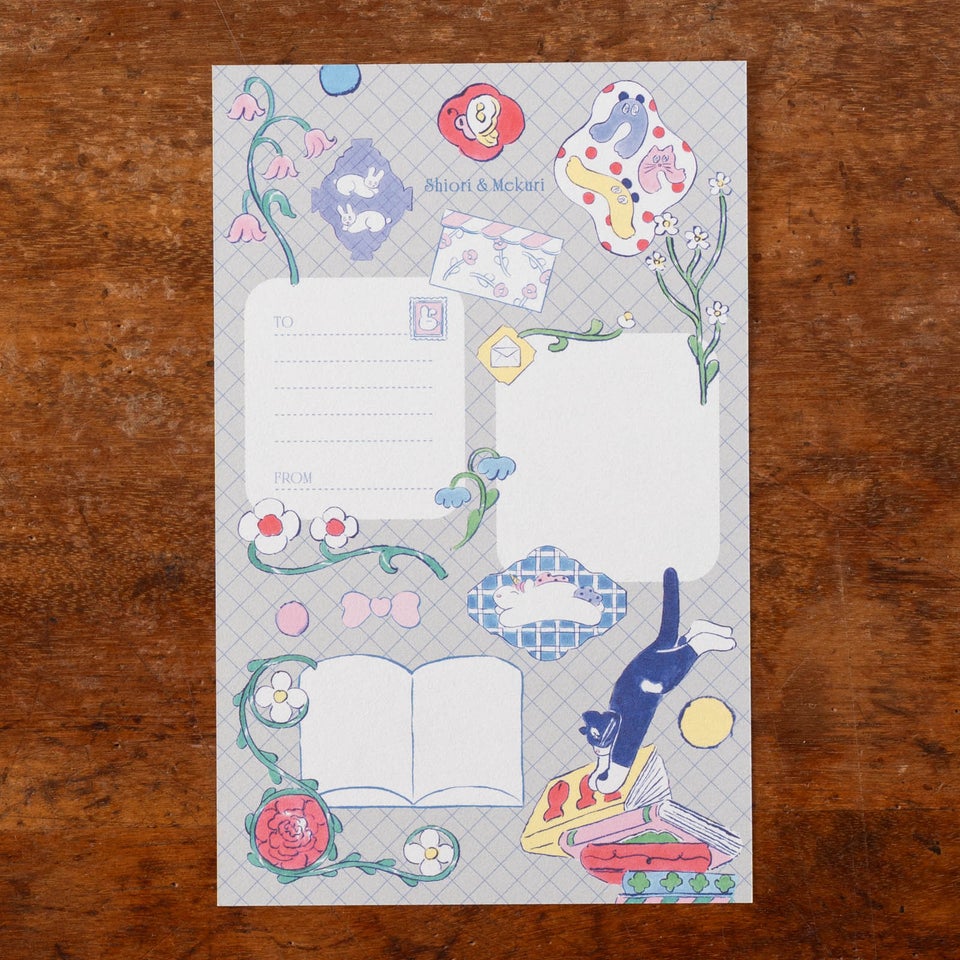 グレーとお花の組み合わせがおしゃれなデザイン