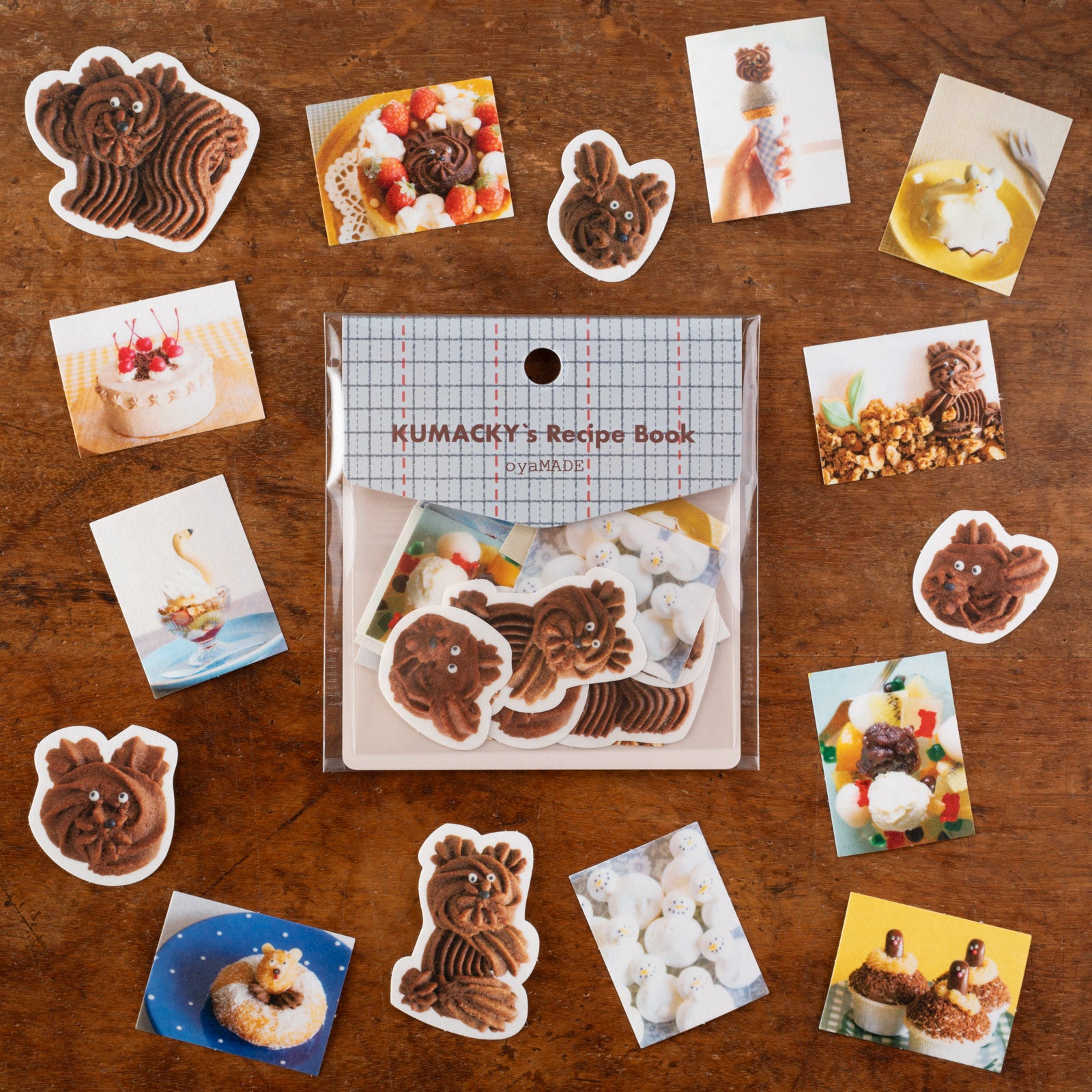 oyaMADEさんのかわいいフレークシール「KUMACKY's Recipe Book」