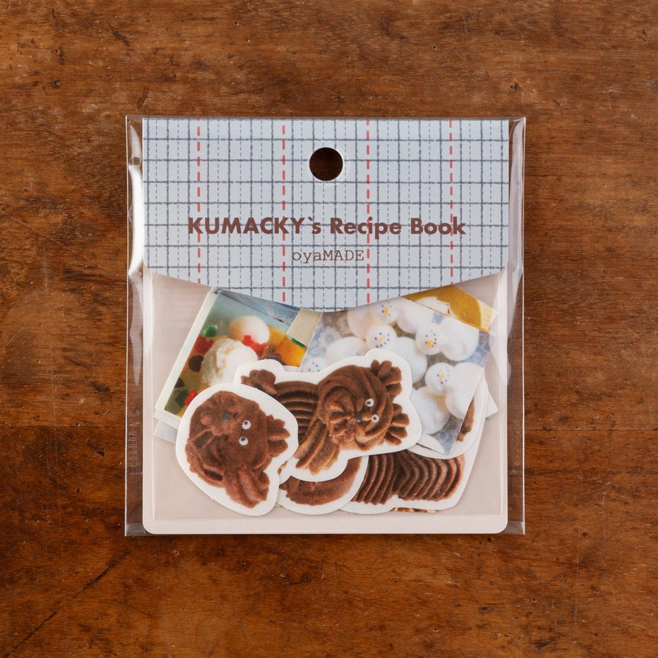 oyaMADEさんのかわいいフレークシール「KUMACKY's Recipe Book」