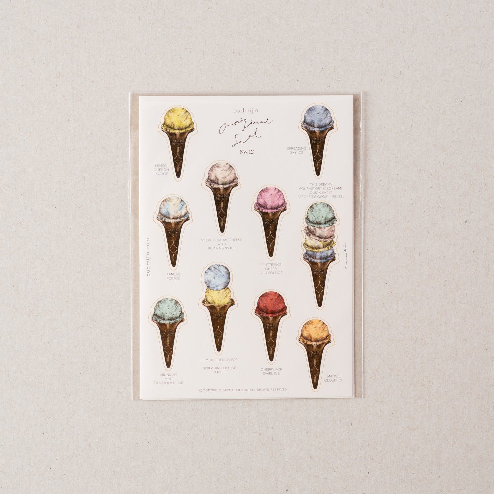 oudmijin｜ステッカー「Vanilla ice cream／アイスクリン」 | 月刊手紙舎