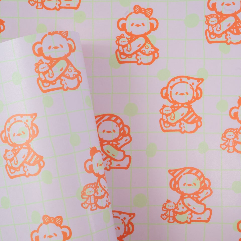 PEPINさんのかわいい包装紙「おすわりベアーズ」