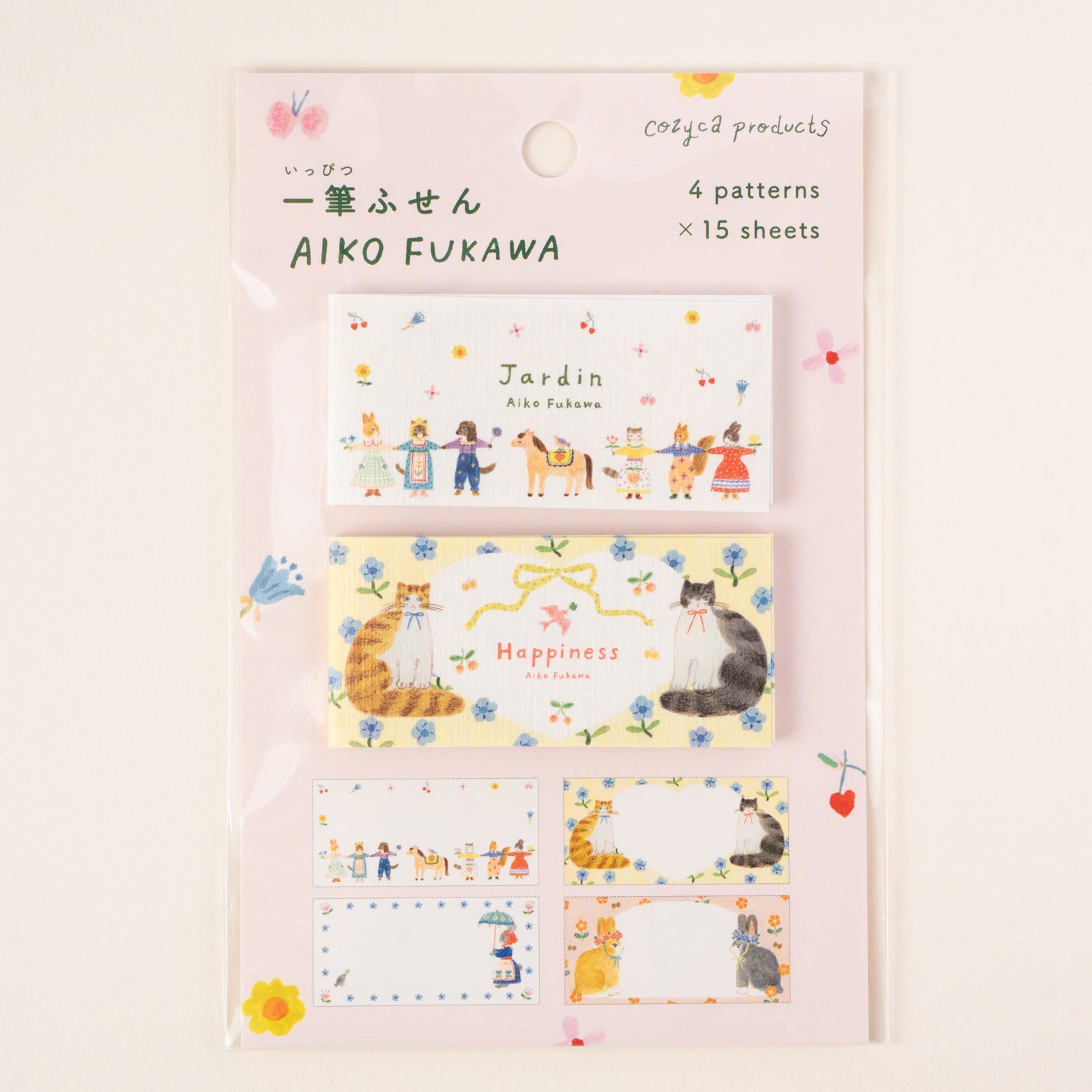 表現社 cozyca products｜Aiko Fukawa・一筆ふせん「Jardin・Happiness