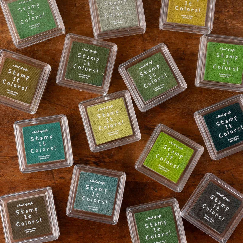 什物 a kind of cafeさんの豊富なグリーンカラーが心ときめくインクパッド