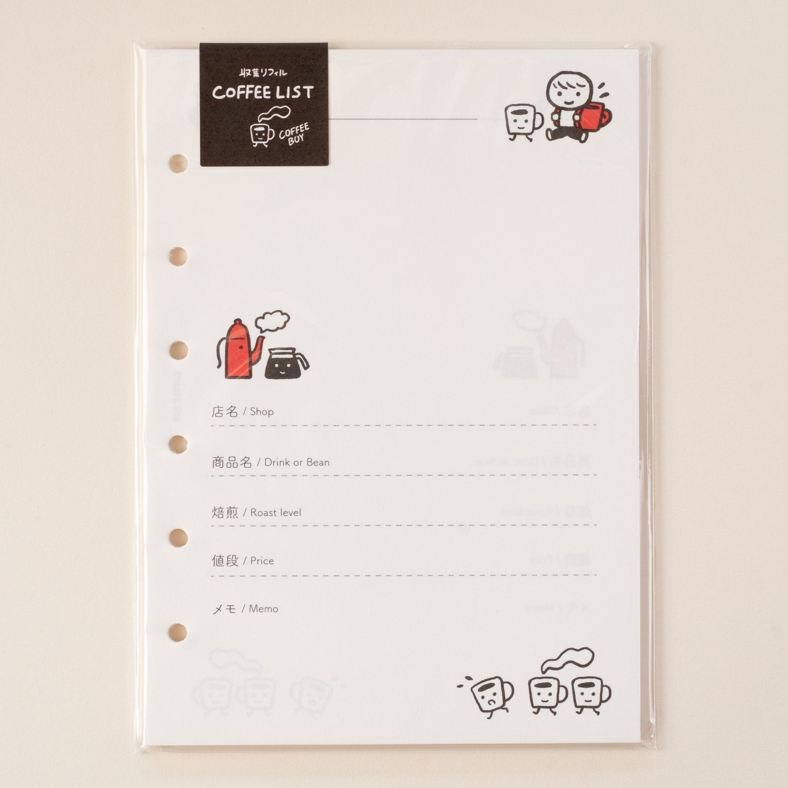 dustbox JOJI 手書きサイン入りフレーム 手紙社｜COFFEE BOY・ミニロクリフィル・収集リフィル「COFFEE LIST