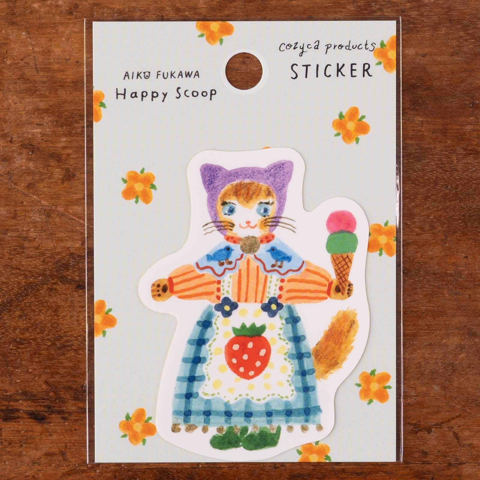 表現社 cozyca products｜Aiko Fukawa・ステッカー「Happy Scoop