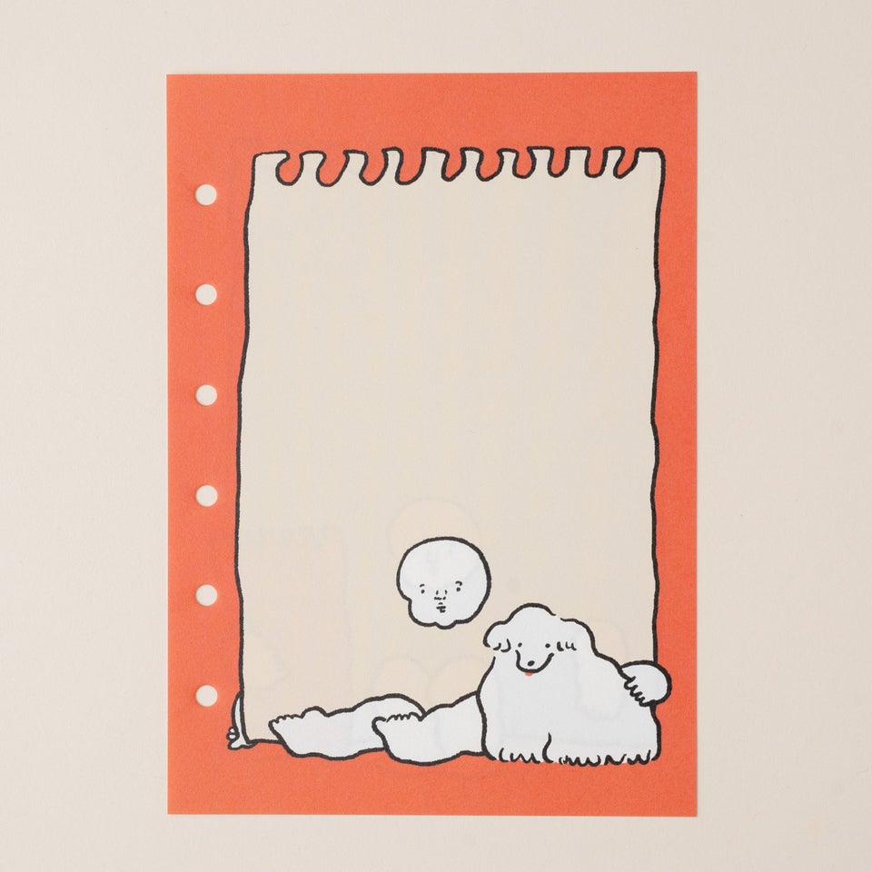メモ用紙に顔が描かれたシュールなデザイン