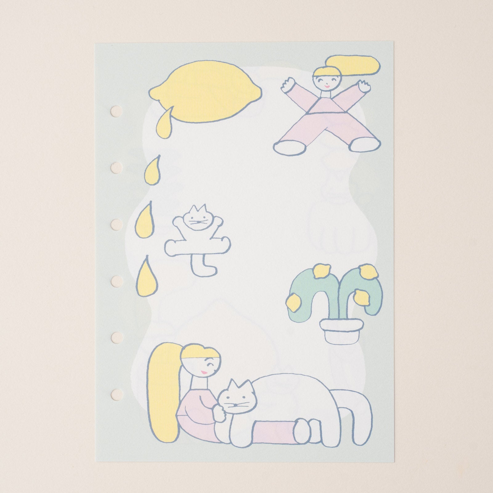 ねことレモンがユニークに描かれたデザイン